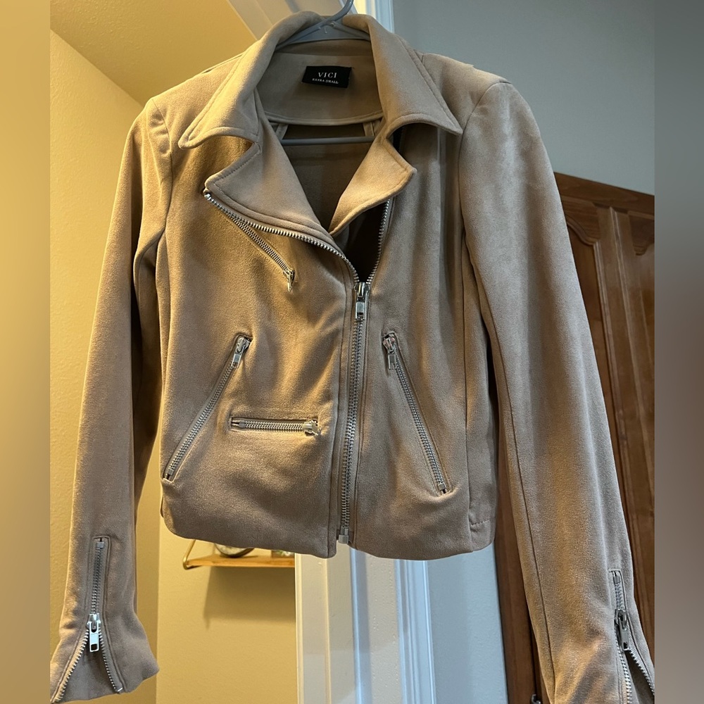 Extra Small Vici Collection Tan Polyester Jacket - image 8